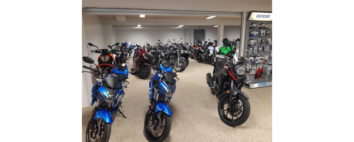 Din nye motorcykel venter på dig.<br>